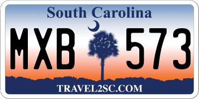 SC license plate MXB573