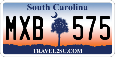 SC license plate MXB575