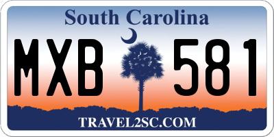 SC license plate MXB581