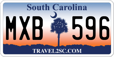 SC license plate MXB596