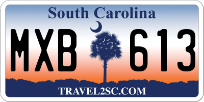 SC license plate MXB613