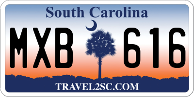 SC license plate MXB616