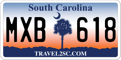 SC license plate MXB618