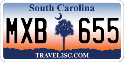 SC license plate MXB655