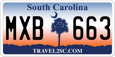 SC license plate MXB663