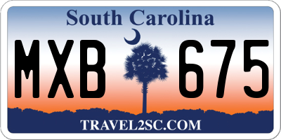 SC license plate MXB675