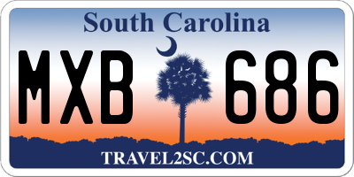 SC license plate MXB686
