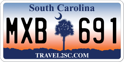 SC license plate MXB691