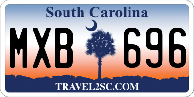 SC license plate MXB696