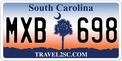 SC license plate MXB698