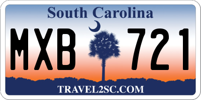 SC license plate MXB721
