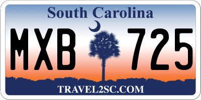 SC license plate MXB725