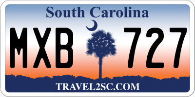 SC license plate MXB727