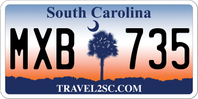 SC license plate MXB735