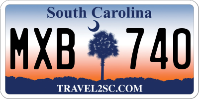 SC license plate MXB740