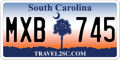 SC license plate MXB745