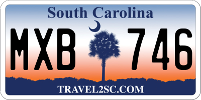 SC license plate MXB746