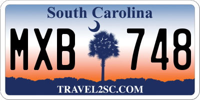 SC license plate MXB748