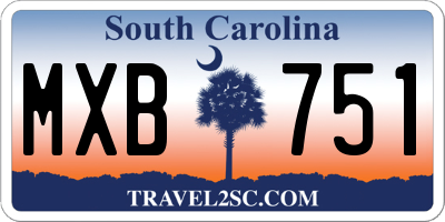 SC license plate MXB751