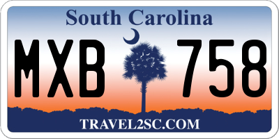 SC license plate MXB758