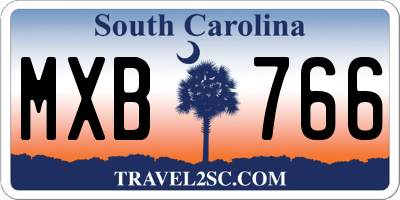 SC license plate MXB766