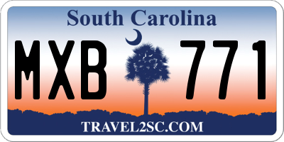 SC license plate MXB771