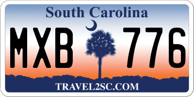 SC license plate MXB776