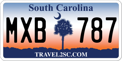 SC license plate MXB787