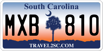 SC license plate MXB810