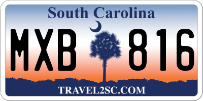 SC license plate MXB816