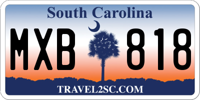 SC license plate MXB818