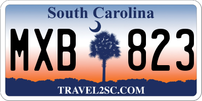 SC license plate MXB823