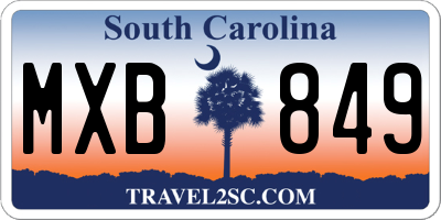 SC license plate MXB849
