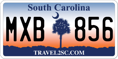 SC license plate MXB856