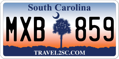 SC license plate MXB859