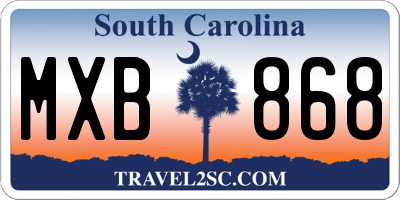 SC license plate MXB868