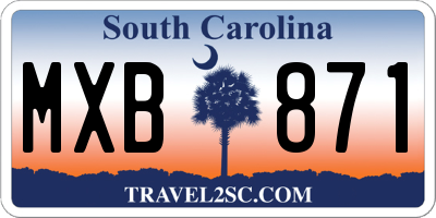 SC license plate MXB871