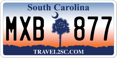 SC license plate MXB877