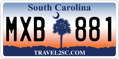 SC license plate MXB881