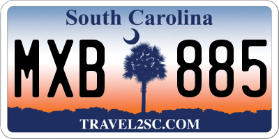 SC license plate MXB885