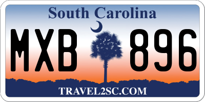 SC license plate MXB896