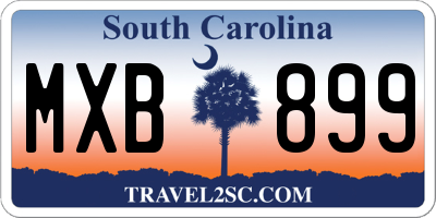 SC license plate MXB899