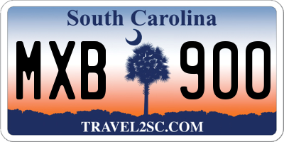 SC license plate MXB900