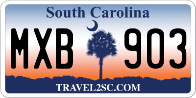 SC license plate MXB903