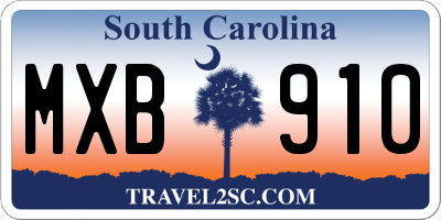 SC license plate MXB910