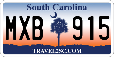 SC license plate MXB915
