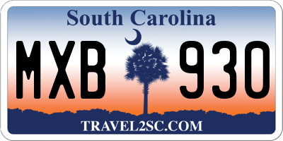 SC license plate MXB930