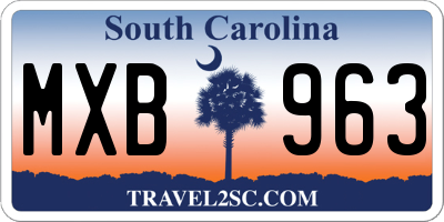 SC license plate MXB963