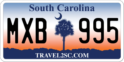 SC license plate MXB995