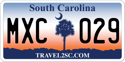 SC license plate MXC029